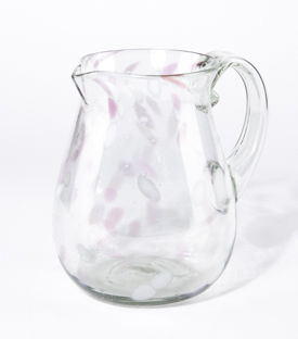 GLASKRUG  Tupfen Rose mundgeblasen  2L 15xh20cm