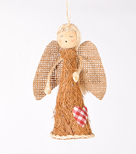 ANHÄNGER Weihnachtsengerl Kokos- u Burifaser 13cm