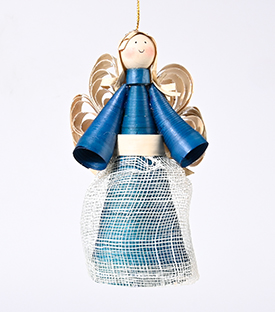 Artikeldetails anzeigen ANHÄNGER Weihnachtsengel blau Burispäne, 8,5cm