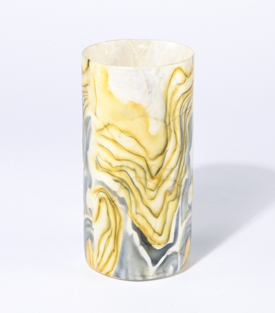 VASE Capiz marmoriert mit Innenglas dm9xH19cm