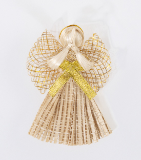 ANHÄNGER Weihnachtsengel Abacafaser 9x6cm