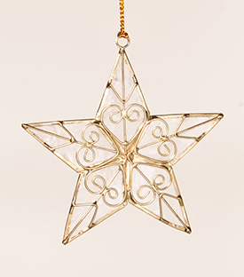 WEIHNACHTSSTERN Goldumrandung 7cm