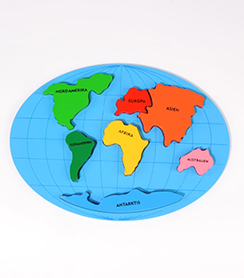 PUZZLE Kontinente 27x19cm, Albasiaholz