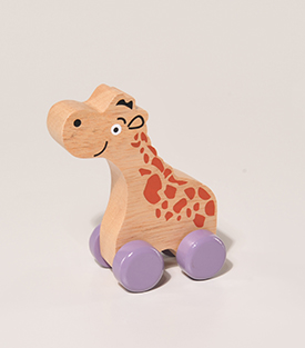 GIRAFFE auf Rädern 12x3xH14cm, Albasiaholz