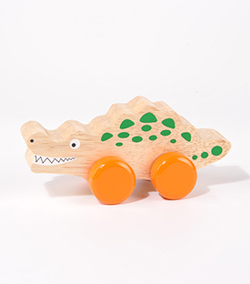 KROKODIL auf Rädern 16x3xH7,5cm Albasiaholz