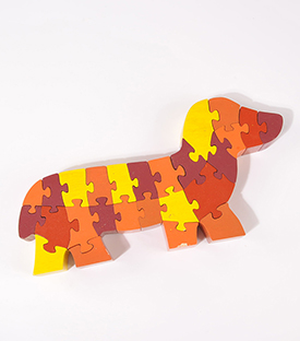 PUZZLE Dackel Albasiaholz