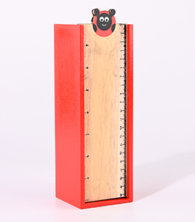 STIFTEBOX, Lineal Marienkäfer Alstoniaholz,23x7,5x6,5cm