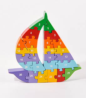 PUZZLE Segelboot Albasiaholz, 20x20cm