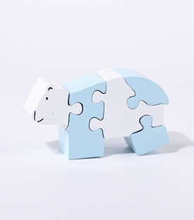 PUZZLE Eisbär Albasiaholz 10x3xH6cm