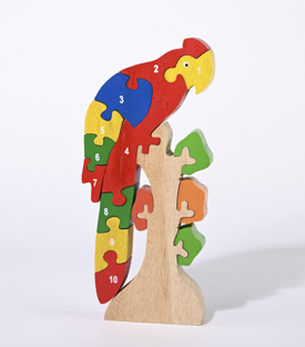 PUZZLE Papagei Albasiaholz 14x3xH31cm