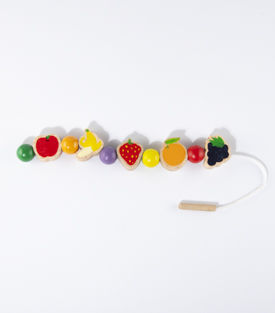 FÄDELSPIEL Obst 50cm BW-Band mit 10 Holzteilen