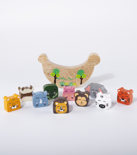 BALANCIERSPIEL Tiere Albasiaholz 19cm