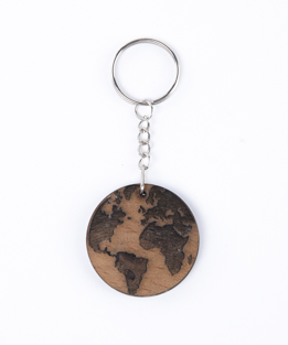 SCHLÜSSELANHÄNGER Welt Albasiaholz 4cm
