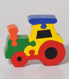 TRAKTOR, 12,5x15x3cm Puzzle, Albaciaholz