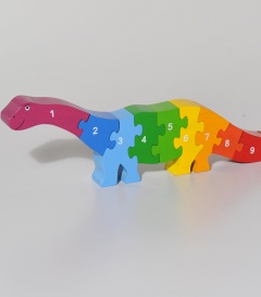 APOTOSAURUS Ziffernpuzzle Albaciaholz, 40xH13cm