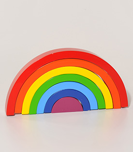 PUZZLE Regenbogen Albiziaholz 28x13x3cm