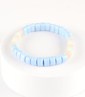 ARMBAND Glasperlen blaU Gummiband Breite 8mm