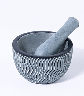 MÖRSER Speckstein Rillen Palewastein dm12xH7cm