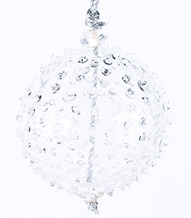 WEIHNACHTSKUGEL Schneeball  transparent dm5cm