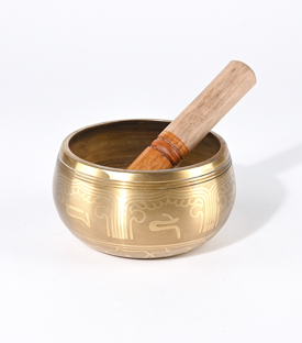 KLANGSCHALE geprägt  Messing/Kansa 450g dm12xH6,5cm