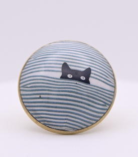 FINGERRING Katze Messing one-size