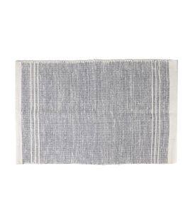TEPPICH blau weiß gemustert 100%Baumwolle gewebt 60x90cm