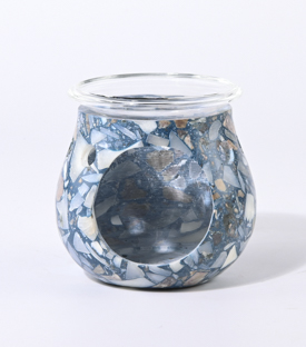 DUFTLAMPE Speckstein blau Palewastein dm9xH9cm