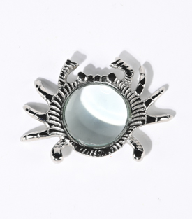 LUPE Krabbe silber Glas Aluminium 12x8xH2cm