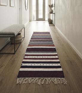 TEPPICHLÄUFER rot schwarz Baumwolle gewebt 35x185cm