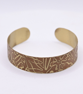 ARMREIF Floral marsala Messing B 1,5cm verstellbar
