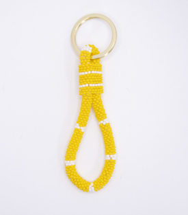 SCHLÜSSELANHÄNGER sonnengelb Glasperlen L 12cm