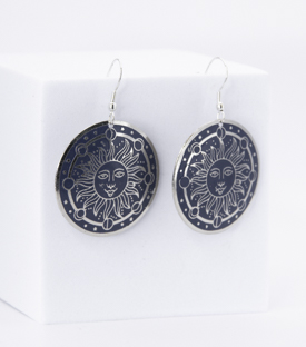 Artikeldetails anzeigen OHRRINGE Sonne und Mondkreis Messing dm 3,5cm