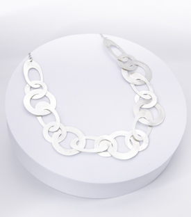 HALSKETTE Ringformen Messing L 59-65cm