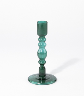 KERZENSTÄNDER Geometrisch grün Glas 7,5x15cm