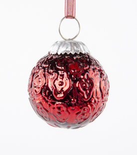 ANHÄNGER Weihnachtskugel rot Glas dm 5cm