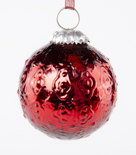 ANHÄNGER Weihnachtskugel rot Glas dm 7,5cm