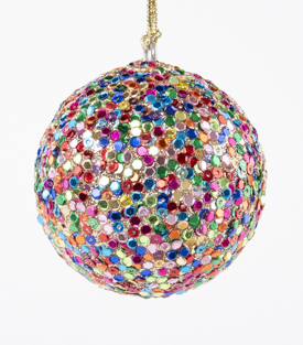 ANHÄNGER Weihnachtskugel bunt Pailletten dm7cm