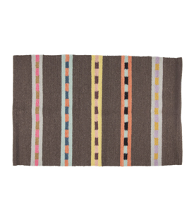 TEPPICH oliv bunt Schafwolle gewebt 60x90cm
