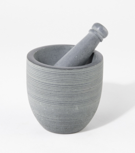 MÖRSER grau gerillt Palewastein dm9xH9cm