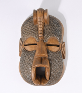 OBLONMASKE Elefantenkopf Tsuiniduaholz 23xH35cm