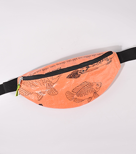 Artikeldetails anzeigen BAUCHTASCHE orange BW/Fischfuttersäcke 32xH13cm