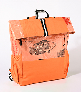 RUCKSACK orange BW/Fischfuttersäcke 32x12xH52cm