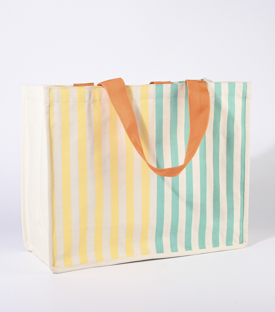 TRAGETASCHE Streifen Upcycled Fischfuttersack/BW H33xB41XT19
