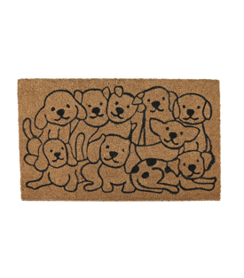 FUSSMATTE Hunde Kokosfaser Gummiboden 75x45cm