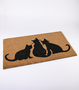 FUSSMATTE Katzenversammlung Kokosfaser Gummiboden 75x45cm