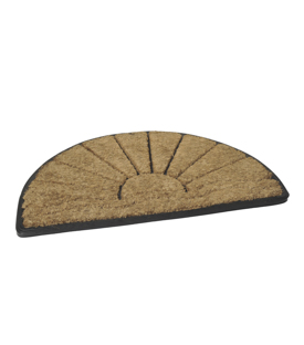 FUSSMATTE Halbkreis Sonne Kokosfaser Gummiboden 45x75cm