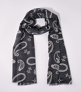 SCHAL Paisley grafit 50% Baumwolle 50% Modal 200x75cm
