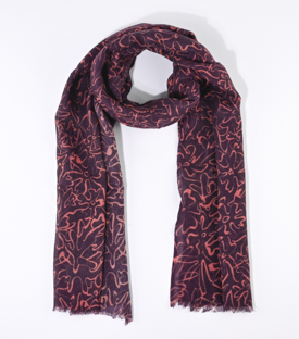 SCHAL Floral 100% Wolle 200x75cm