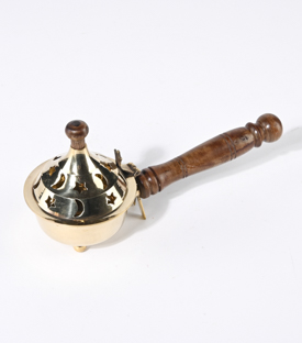 Artikeldetails anzeigen RÄUCHERPFANNE mit Deckel Messing m Holzgriff dm9xL22cm