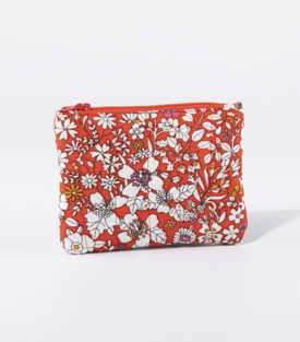 TÄSCHCHEN Blumen rot 100% Baumwolle 13x10cm